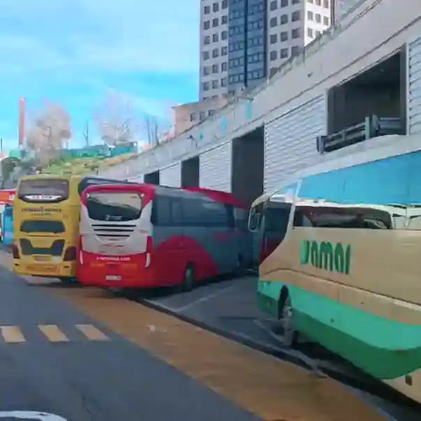 buses in madrid's mendez alvaro bus station bound for Trujillo.  Travel details for your spanish yoga holiday: 