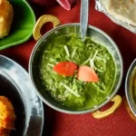 a selection of indian vegetable bhajis made from base curry gravy